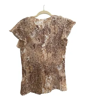 Y2K inspired Cato Floral Sheer Ruffle Paisley Blouse Size Large thumbnail 3