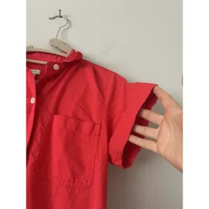 J. Crew Collared Red Coral Popover Button Shirt Dress Size XS Career Preppy thumbnail 10