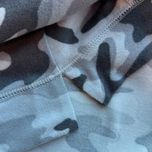 Retrology Long Sleeve Gray Toned Camouflage Top size S with front pouch pocket thumbnail 9