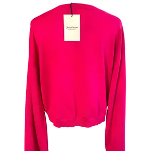 Juicy Couture Free Love NWT Crop Sweater Hot Pink Rhinestone Long Sleeve Barbie thumbnail 6