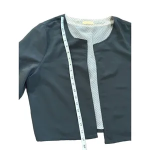 Anthropologie Pins & Needles cropped black open blazer‎ sz M thumbnail 7
