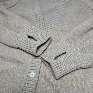 Offline by Aerie Tan Marl V-Neck Button Front Cardigan Sweater Thumbholes Medium thumbnail 5
