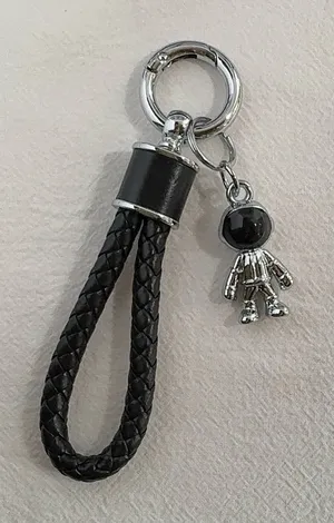Astronaut Charm Car Keychain for Men Women Braided Rope Bag Charm Key Rings thumbnail 1