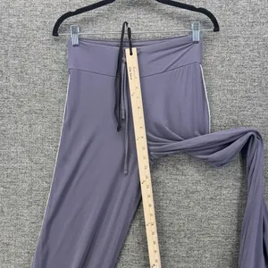 Shapeez Gray Bamboo Spandex Button Down Pajama Set Small Long Sleeve Wide Leg thumbnail 10