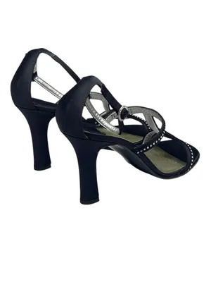 new Kenneth Cole ★ Evening Star Rhinestone Embellished Sandal ★ Black Satin ★ 8M thumbnail 2
