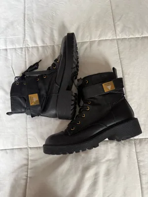 Guess Jeweled Logo Combat Boots Black thumbnail 2