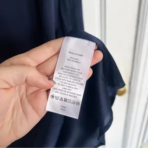 Quince • Washable Stretch Silk Puff Sleeve Mini Dress navy blue v neck thumbnail 8