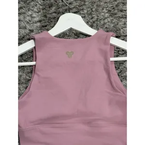 Golden Aritzia Pink V-Neck Sports Bra Crop Top Activewear Padded Bralette XS thumbnail 4