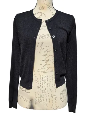 Wild Fable Womens Black Cropped Cardigan Sweater Size M thumbnail 1