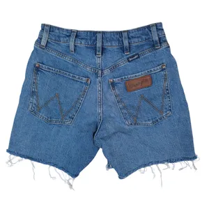 Wrangler Retro High Rise Cut Off Shorts Womens 26 Blue Distressed Raw Hem Frayed thumbnail 3