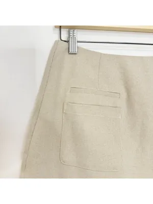 White Fox On‎ The List Skirt Small Beige Faux Cargo Mini Slit Baddie Vegas Party thumbnail 3