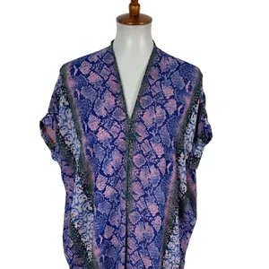 Karlie Dress Womens Medium Blue‎ Tunic Short Sleeve Boho Festival Vacay thumbnail 2
