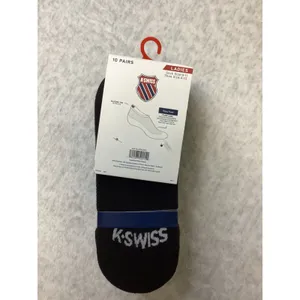 K-Swiss‎ Womens 10 Pair No Show size 4-10 Black Silicone Tab Flow Cool KSSKL0020 thumbnail 3