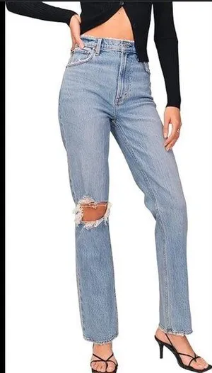 Abercrombie & Fitch 90s Ultra High Rise Straight Jeans thumbnail 2