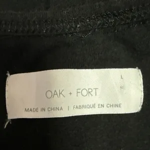 Oak + Fort Women's Black Sleeveless Halter Wide Leg Pockets Romper Jumpsuit Sz L thumbnail 5