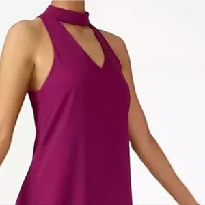 LULUS GROOVE THING SWING DRESS MOCK NECK‎ IN MAGENTA Small thumbnail 3