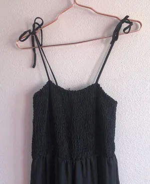 NWT first Monday black distressed hem jumpsuit thumbnail 3