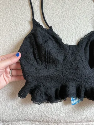 Free People Fleur De Lys Black Lace Crop Cami thumbnail 5