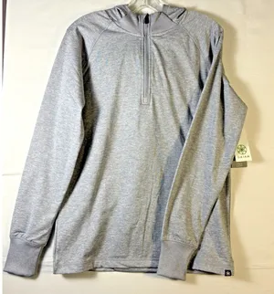 Gaiam Serenity Flow Hoodie‎ Womens Small Sleet Heather Grey Quarter Zip Pullover thumbnail 1