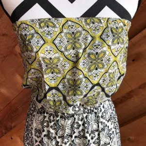 O’Neill Boho Strapless Sun Dress Black Yellow Medium thumbnail 2