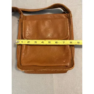 Fossil Cognac Brown Pebbled Leather Crossbody Bag Vintage Messenger 75082‎ thumbnail 4