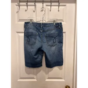 Jag‎ Jeans Womens Blue Denim Bermuda Shorts Size 14 Medium Wash Frayed Stretch thumbnail 6
