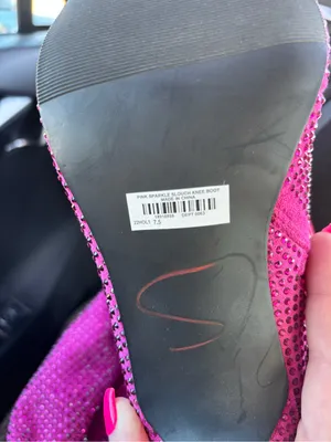 Torrid Pink Sparkle Slouch Knee Boot Size 7.5 thumbnail 7