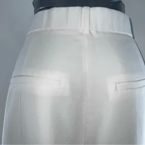 Abercrombie & Fitch Off-White/Cream Curve Love Wide Leg Pleated Front Pants-16 thumbnail 6