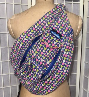 KAVU Rope‎ Sling Bag Geometric Print Gorpcore Outdoor Travel Hiking Backpack thumbnail 1