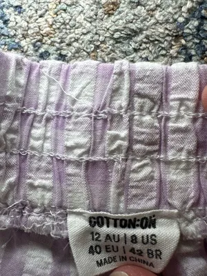 Cotton On Seersucker Gingham Pull On Lounge Shorts Purple US 8 thumbnail 4