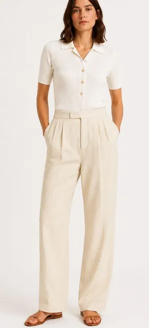 Chloé Summer Beige Trouser Cream thumbnail 1
