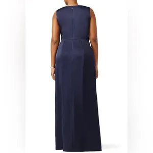 Kay Unger Navy Side Slit‎ Cut Out Gown 20 thumbnail 2