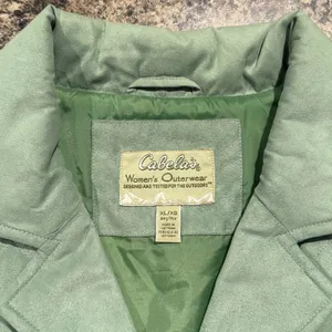 Cabelas Vest Faux Suede‎ Quilted Cottage Academia Retro Preppy Earthy Green XL thumbnail 3