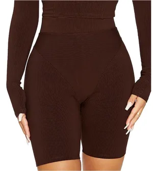 Naked Wardrobe The NW Snatched So Good Biker Shorts in dark chocolate brown xl‎ thumbnail 1