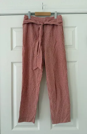 Free People West Side Gingham Tie Pants thumbnail 1
