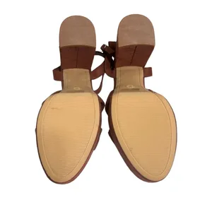 A New Day Sepia Brown Riah Open Toe Ankle Strap Block Heels Women's Size 9.5 thumbnail 8