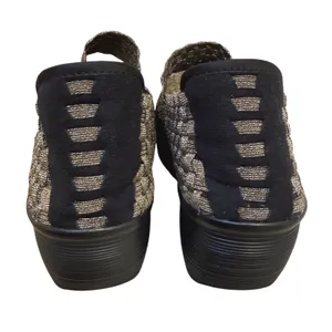 St. John's Bay Bronze Metallic Woven Elastic Mary Jane Wedge Shoes Size 10‎ thumbnail 3