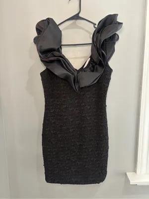 Elliatt Paloma Satin Ruffle & Floral Jacquard Cocktail Minidress Medium thumbnail 16