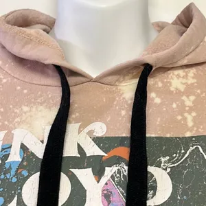 Pink Floyd Blush Pink Bleached Hoodie with Strings and Kangaroo Pocket- Large thumbnail 5