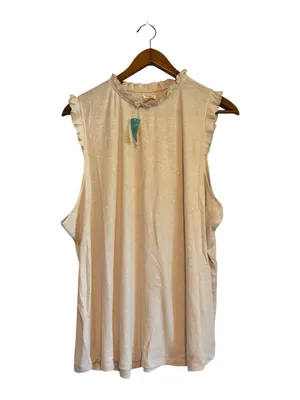 Maurices NWT Beige Tan Vineyard Ribbed Sleeveless Ruffle Trim Tank Top Shirt thumbnail 3