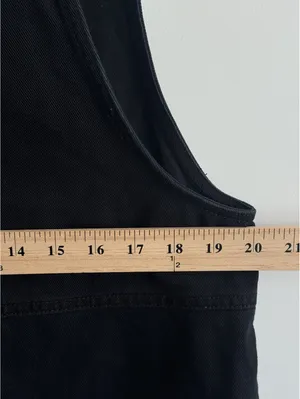 Monki Black Cotton NWOT Overall Mini Dress Pinafore Adjustable Strap Size M thumbnail 12