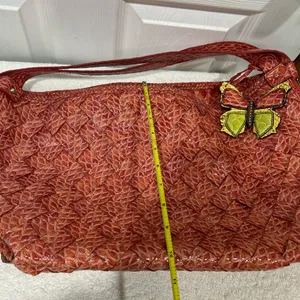 Jessica Simpson Coral Textured Hobo with Yellow Butterfly Accent thumbnail 5