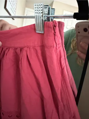 LOFT Rose Pink Eyelet Midi Skirt thumbnail 3