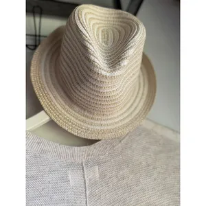 Amiani Packable Straw Fedora Beach Hat Cream Resort Travel Sun Hat thumbnail 7