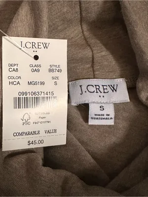 J. Crew Mocha Brown Slim Fit Tissue Turtleneck Long Sleeve Top Size S NWT thumbnail 9