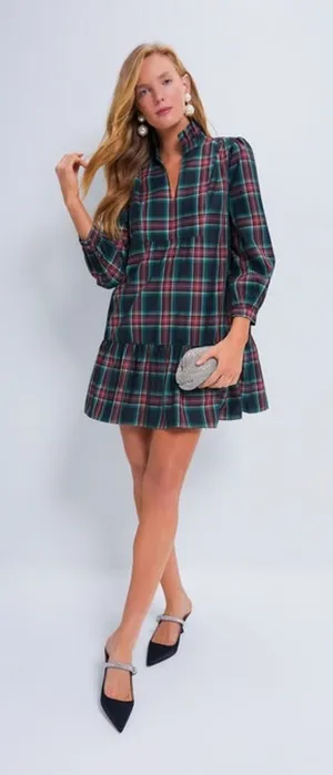 Tuckernuck Palmerston Dress S | Highland Tartan Holiday Midi Retail$228 NWT thumbnail 1