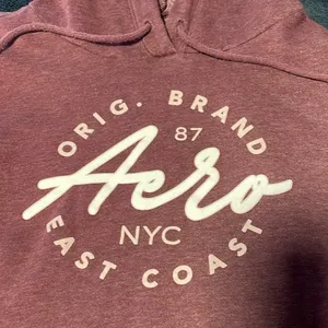 Aeropostale Hoodie Maroon Cropped Medium  thumbnail 3