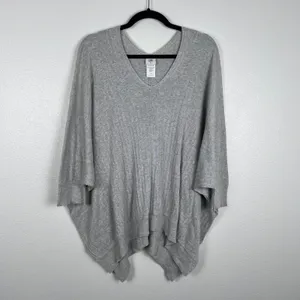 Cabi Watson Pullover Sweater Grey Ribbed V-Neck Dolman Sleeve 5451 Womens Size M thumbnail 2