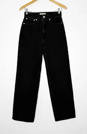 Madewell The Perfect Vintage Wide-Leg Jeans Women’s Size 25 Black High Rise thumbnail 1