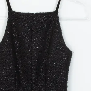 H&M Womens Sleeveless‎ Textured Midi Cocktail Dress Size 2 Black Sparkle Evening thumbnail 2